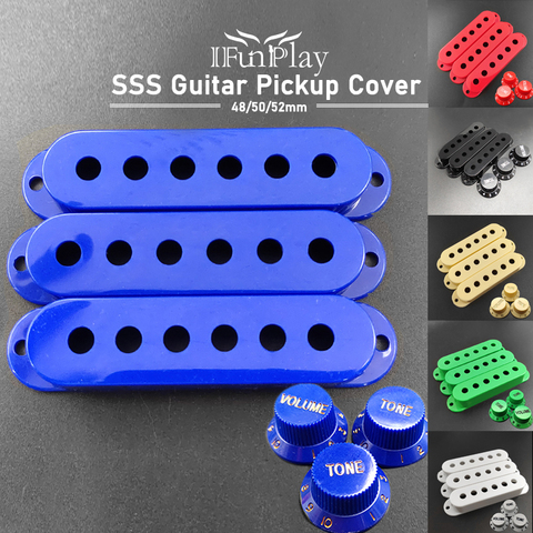 Colorful SSS Single Coil Pickup Covers for ST/SQ Electric Guitar Pickup with Volume Tone Knobs Lid/Shell/Top 48/50/52mm ► Photo 1/6