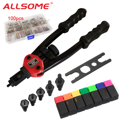 ALLSOME BT-605 Riveter Gun tool Hand Insert Rivet Nut Tool Manual Mandrels M3 M4 M5 M6 M8 M10 M12 + Rivet nuts HT2597 ► Photo 1/6