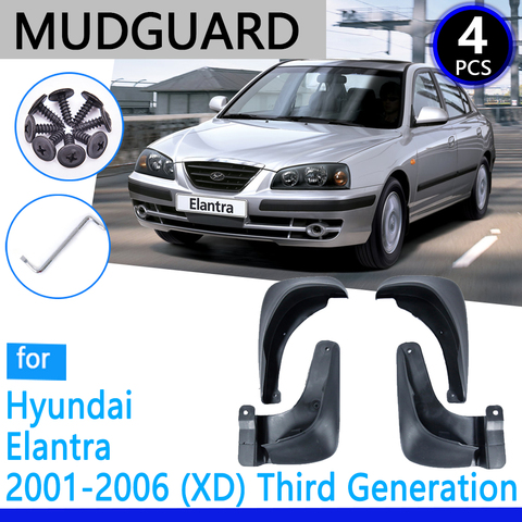 Mudguards fit for Hyundai Elantra 2001~2006 XD Front Rear 2002 2003 2004  Car Accessories Mudflap Fender Auto Replacement Parts ► Photo 1/6