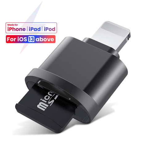 For iPhone Card Reader Micro SD TF Card Reader Adapter for iOS 13 Above System External OTG Memory Card Reader For iPhone 12 ► Photo 1/6