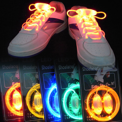 Colorful LED Flash Light Up Shoe Laces Party Disco Shoes Strap Glow Stick Shoelaces Boys Girls Multicolor Shoe Strings ► Photo 1/6