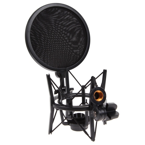 Professional Microphone Mic Shock Mount with Shield Articulating Head Holder Stand Bracket for Studio Broadcast ► Photo 1/6