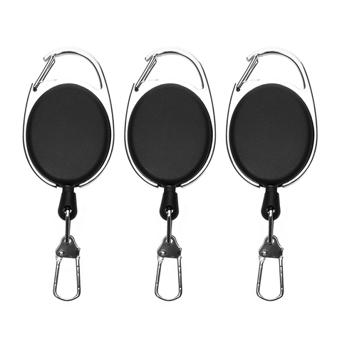 3 pcs of Fly Fishing Tool Zinger Retractor Extractor Keeper Tether Retractable Reel Anglers Badge Holder Fishing Tackles ► Photo 1/6