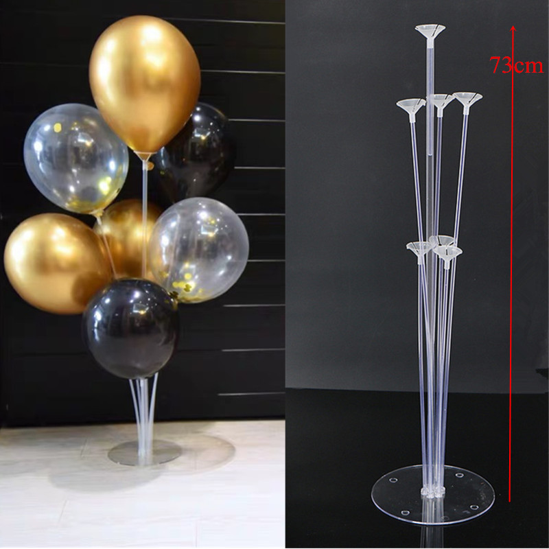 7 Tubes Balloons Holder Column Stand Clear Plastic Balloon Stick Party Decor 