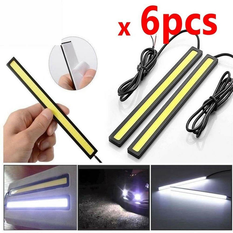 6Pcs 12V Car Strip Light Waterproof White DRL LED Strip Lights Bars Camping Caravan Boat Car COB Lamps ► Photo 1/6