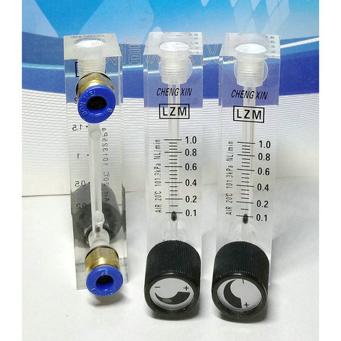 0.1-1 0.2-2 0.3-3 0.5-5 1-10 LPM LZM-4T Air Panel Flowmeter Rotameter With Valve Push In Fit 6 8 10mm OD Tube ► Photo 1/2