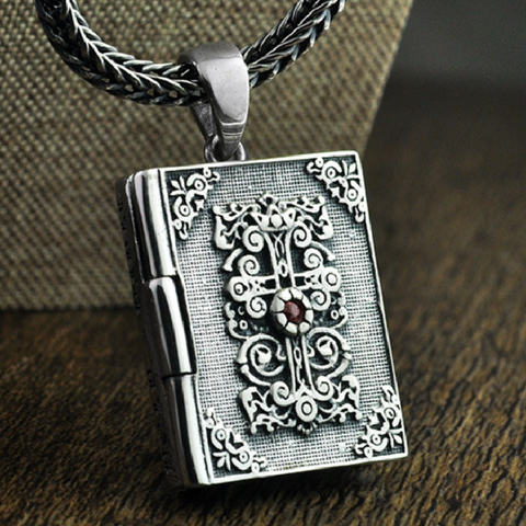 S925 Sterling Silver Bible Cross Pendant Thai Silver Real Silver Classical Vintage Religious Saint Soul Pendant Jewelry ► Photo 1/6