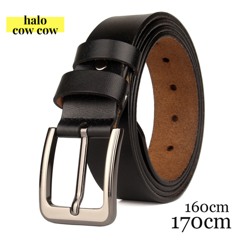 130 140 150 160 170cm Real Genuine Leather Belts for Man Top Quality Male Casual Pin Buckle Belt Men Belt Leather Luxury Brand ► Photo 1/6