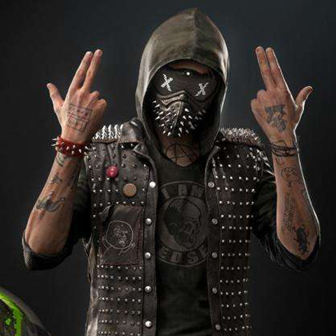 Watch Dog Masks Punk Rivet Mask Party Devil Cosplay Masks Masquerade Half Face Costume Props Cosplay Mask for Halloween Party ► Photo 1/5