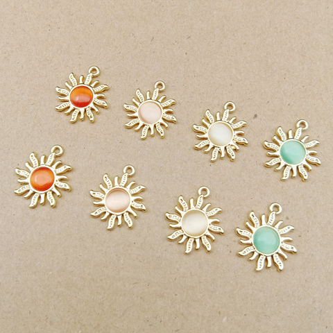 10pcs 18x21mm rhinestone sun charms for jewelry making earring pendant bracelet and necklace charm ► Photo 1/6