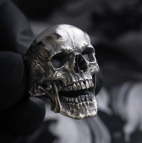 EYHIMD Gothic Men's Black Skull Ring 316L Stainless Steel Ring Motorcycle Band Biker Party Fashion Jewelry Male Bijoux ► Photo 1/5