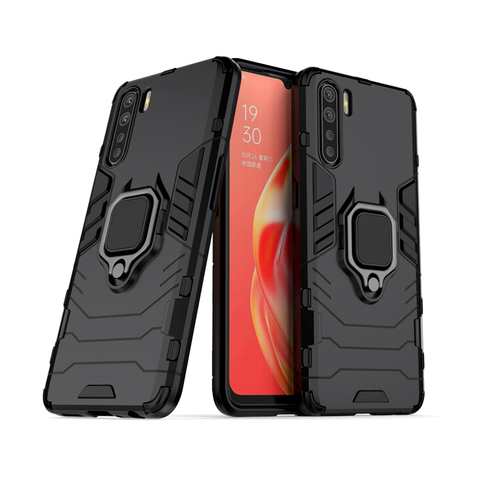 For OPPO A91 Case Armor Finger Ring Silicone Shockroof Bumper Hard Case For OPPO A91 Phone Case Cover For OPPO A53 A12 A72 A92S ► Photo 1/6