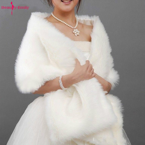 170x35 CM White Cape Wrap Wedding Accessories Bridal Women Shawl Wraps Jacket Plus Size Wedding Wrap Soft Wedding Cape Hot Sales ► Photo 1/6