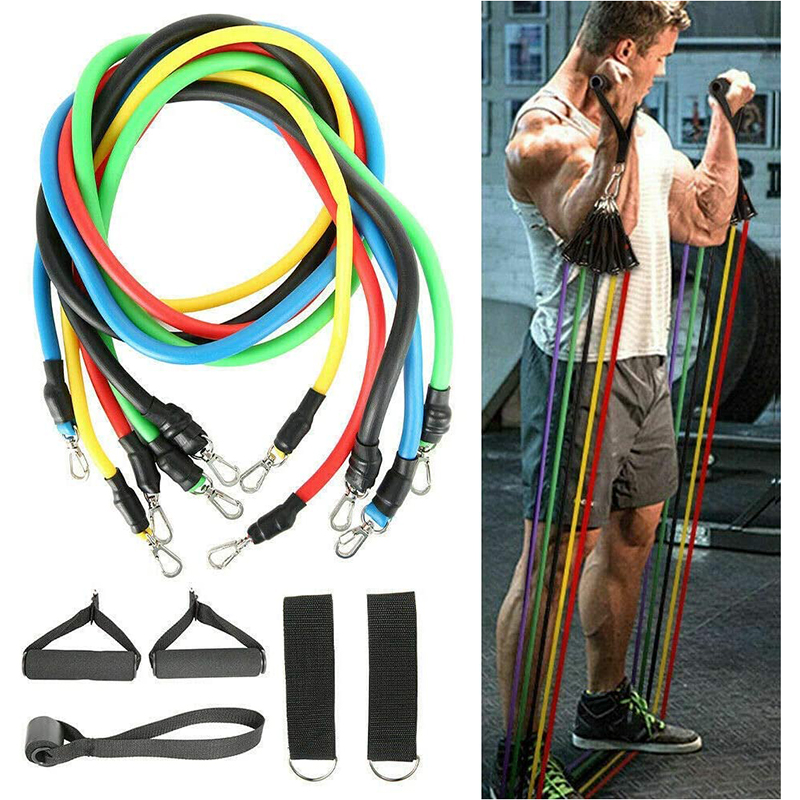 11pcs/set Pull Rope Fitness Exercises Resistance Bands Latex Tubes Pedal Excerci 