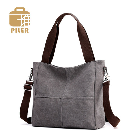 Piler Big Women Bag Handbags Female Canvas Ladies Women Shoulder Bags Canvas Crossbody Bag Hobos Bag Vintage Casual Solid Totes ► Photo 1/6