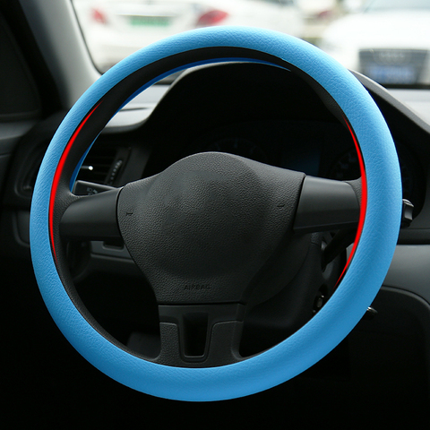 Car Styling Universal Texture Auto Silicone Steering Wheel Glove Cover Soft Skin Soft Silicon Steering Wheel Cover Accessories ► Photo 1/5