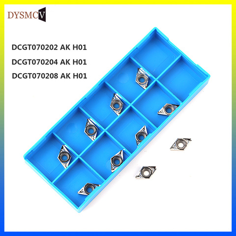 10pcs DCGT070202 DCGT070204 DCGT070208 AK H01 100% original Aluminum Turning Inserts CNC Lathe Cutter Aluminum Processing Tool ► Photo 1/4