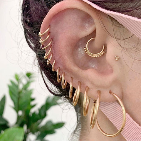 Simple Punk Hoop Earrings