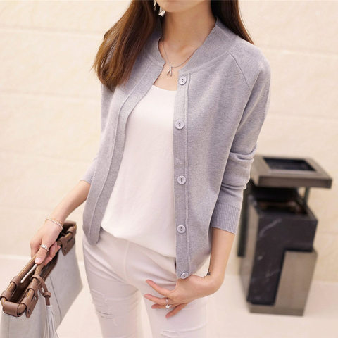 2022 New Spring Summe women knit cardigan sweater short female a little shawl knitted jacket casual long sleeve outerwear R1034 ► Photo 1/6
