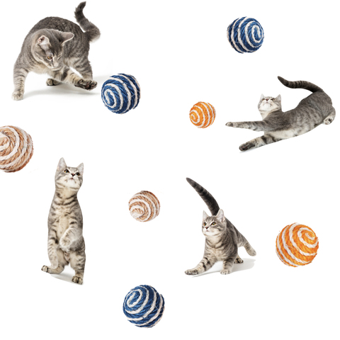 Cat Toys Ball For cats Bell Toy for cat toy Woven pet Sisal Rope Weave Pet Teaser Play Soft Chewing Rattle Catch Cats toy ► Photo 1/6