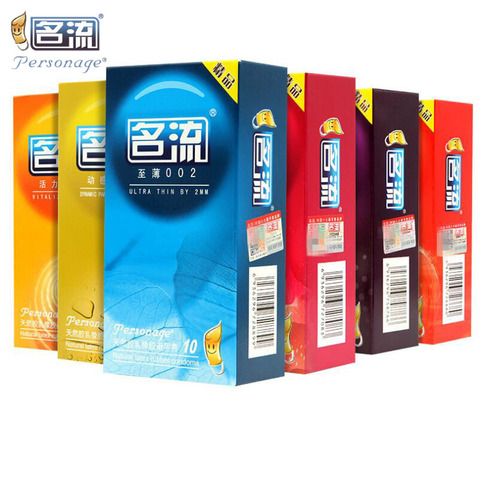 PERSONAGE 10 Pcs Hot Sale Quality Sex Products 6 types Natural Latex Condoms For Men Adult Better Sex Toys Safer Contraception ► Photo 1/6