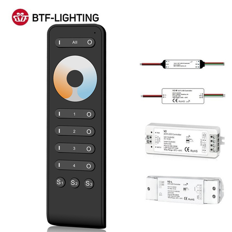 CCT Controller 2CH RF Touch Remote LED Light Strip 2.4GHz Controller Warm White Cool White LED Strip DC12V 24V 36V Max 576W ► Photo 1/6