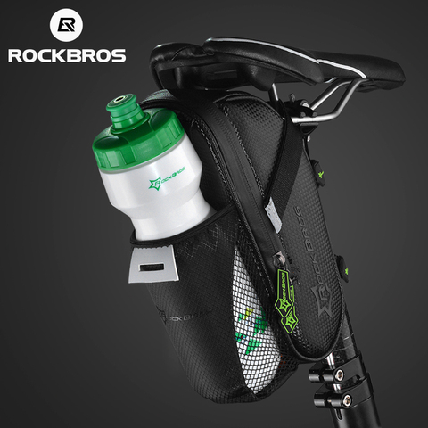 ROCKBROS Rainproof Bike Bicycle Rear Bag With Water Bottle Pocket Bicycle Tail Seat Saddle Bag Reflective Pouch Bike Accessories ► Photo 1/6