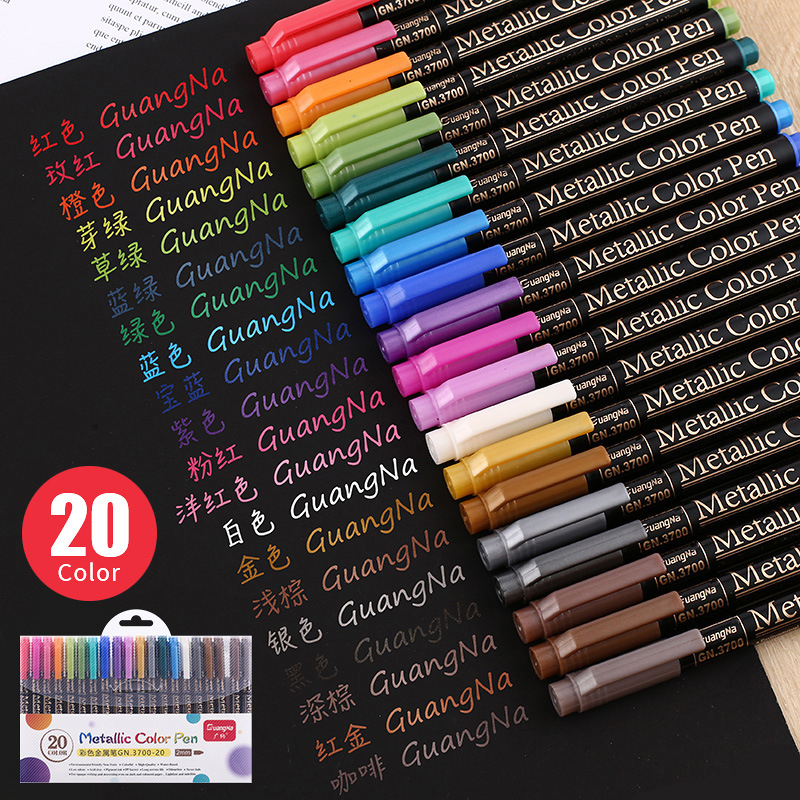 3/6/8/12Pcs Metallic Color Pens Drawing Painting Marker Pens for Black  Paper Art Supplies Marker Pen Stationery Material Escolar - AliExpress