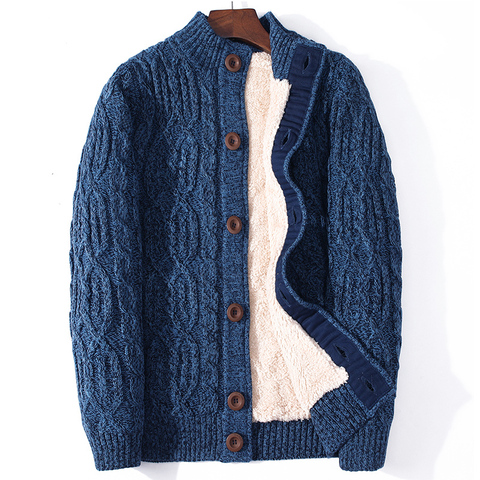ICPANS Winter Cardigan Male Thicken Warm Wool Cashmere Winter Sweater Men Clothing 2022 New Outwear Plus Size 4XL 5XL 6XL 7XL ► Photo 1/5