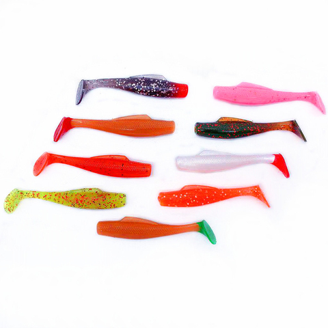 Wokotip 6pcs/lot 8cm 5g Pesca Artificial Soft Lure Japan Shad Worm Swimbaits Jig Head Fly Fishing Silicon Rubber Fish ► Photo 1/6