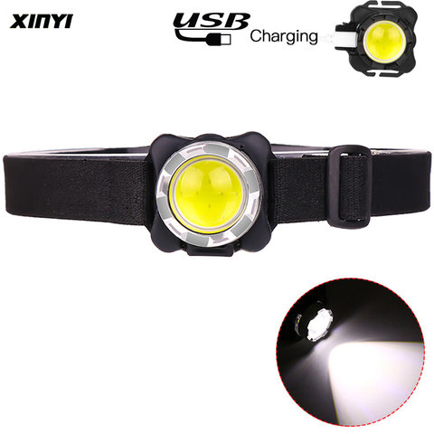 USB Rechargeable Built-in battery 5000Lumens LED headlamp COB work light 3light modes Waterproof headlight  for fishing, camping ► Photo 1/6