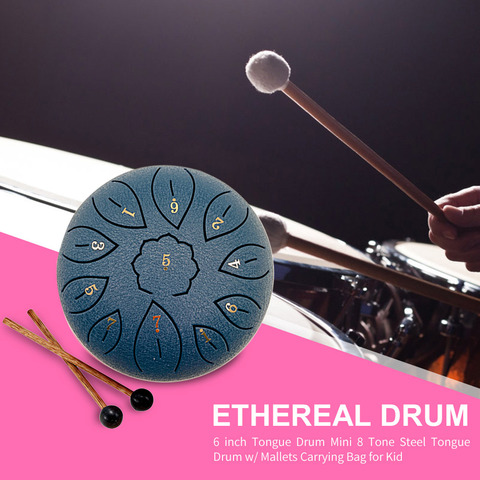 8/11 Tune Tongue Drum 6 Inch Steel Tongue Drum Kits With Drumstick Finger Cots Drum Bag Drumstick Stand Instruments Accessories ► Photo 1/1
