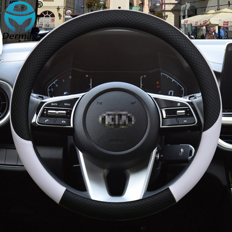 100% DERMAY Brand Leather Sport Car Steering Wheel Cover for Kia SELTOS SUV 2022 KX3 Auto Accessories ► Photo 1/6