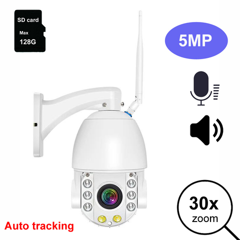 HD 1080P 2MP 5MP two way talk Outdoor TF/SD card Speed Dome Camera wireless WiFi auto tracking IP PTZ camera 30X Zoom CamHi ► Photo 1/4