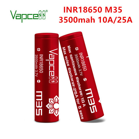 original Vapcell 18650 M35 3500mah 10A / 25A li ion battery 3.7V high power lithium rechargeable batteries cell Free shipping ► Photo 1/6