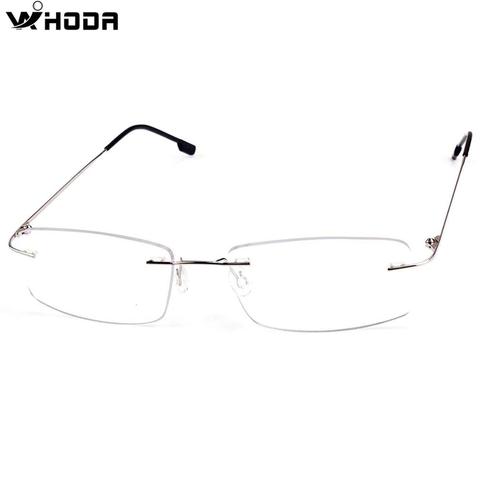 Classic Mens Titanium Rimless Glasses Frames , Spring Temple Myopia Optical Frame , Ultra-light Frameless Eyeglasses F858 ► Photo 1/6