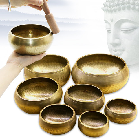 Buddhist Copper Tibetan Bowl Singing Bowl Decorative-wall-dishes Home Decoration Decorative Wall Dishes Tibetan Singing Bowl ► Photo 1/5