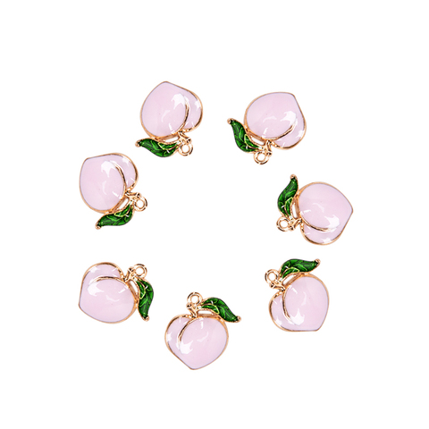 10pcs Fruit Peach Charms Metal Enamel Hangings For Earrings Pendants Hair Rings DIY Headgear Jewelry Making Accessories ► Photo 1/6