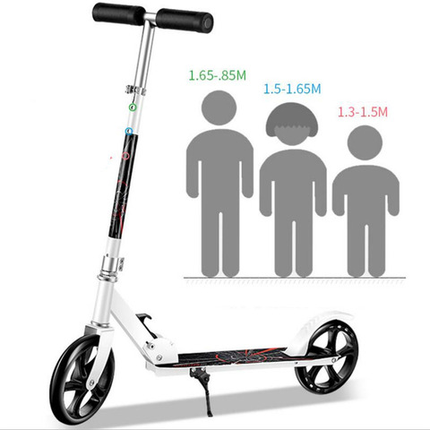 City Adjustable Aluminum Alloy T-Style Kids scooter Children Kick Scooter 200mm Wheel Adults Foldable Foot Scooter bear 200kg ► Photo 1/6