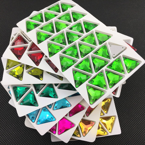 3270 Triangle DIY Sewing Crystal Strass 12mm,16mm,22mm Sew On Stones Glass Beads Flat Back Rhinestone Sewn For Clothing ► Photo 1/6