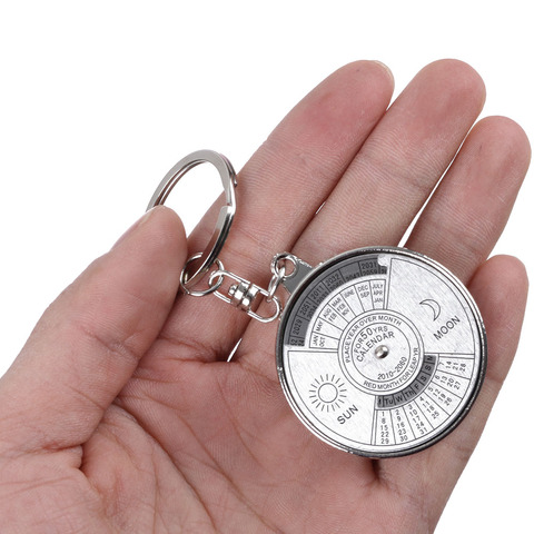 1Pcs Practical 50 Years Perpetual Calendar Keyring Keychain Silver Zinc Alloy Key Chain Ring Keyfob Outdoor Hand Tools ► Photo 1/6