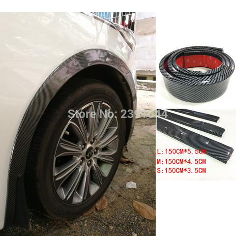 Universal Car Truck Carbon Fiber Rubber Wheel Eyebrow Protector Lip Sticker Trim Fender Flare Anti-scratch ► Photo 1/6