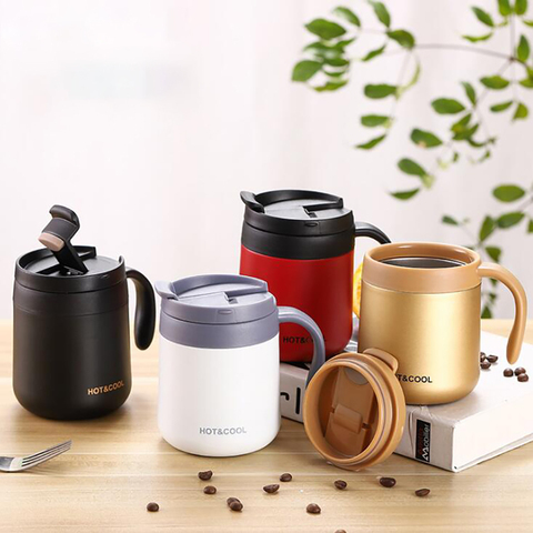 1PC 350/500ML Portable Thermos Coffee Cup With Handle Vacuum Flasks Stainless Steel Office Insulated Mugs Car Thermoses Bottle ► Photo 1/6