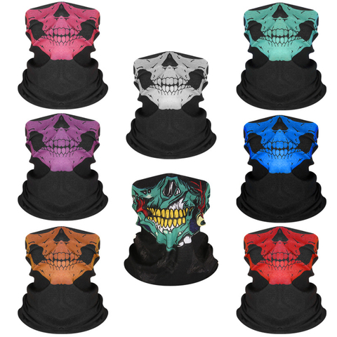 Men Scarf Halloween Ride Bandana Women Headscarf Ski Skull Half Face Mask Ghost Scarf Neck Hiking Scarves Balaclava Masks ► Photo 1/6