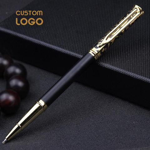 Custom Logo Metal Ballpoint Pen  0.5mm Black Ink Gift Pens Business Logo Personalized Gift Pen Engrave Name Logo text MOQ 50pcs ► Photo 1/4