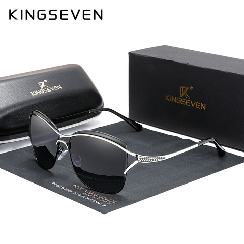 KINGSEVEN 2022 Retro Womens Sun glasses Polarized Luxury Ladies Brand Designer Gradient Lens Sunglasses Eyewear For Women Female ► Photo 1/6