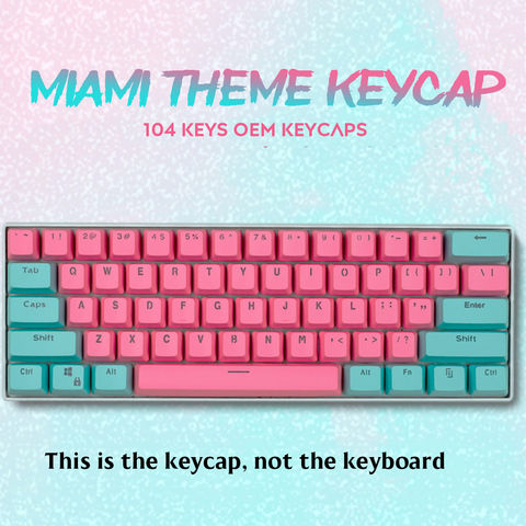 104/87/61 Keys PBT Miami Double Color Backlight Keycap Universal Column For Ikbc Cherry MX Annie Mechanical Keyboard ► Photo 1/6