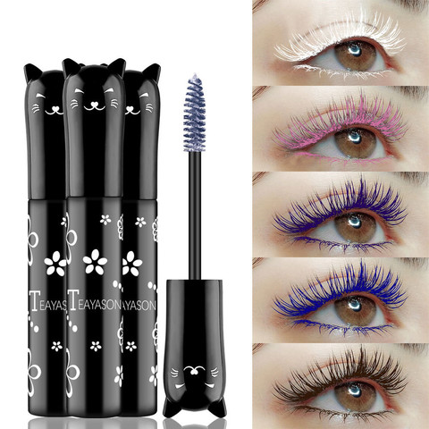 6 Color Mascara Waterproof Fast Dry Eyelashes Curls Extension Make-Up Eyelashes Blue Pink Purple Black White Coffee Ink Mascara ► Photo 1/6