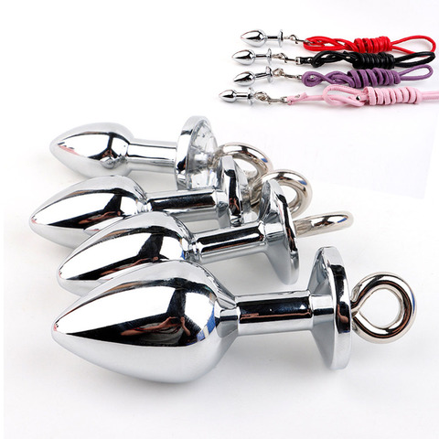 Metal Anal Plug Leash Bdsm Bondage Butt Plug Stimulator Stainless Steel Ass Sex Toys For Men Women Dildo Prostate Massage Sets ► Photo 1/6