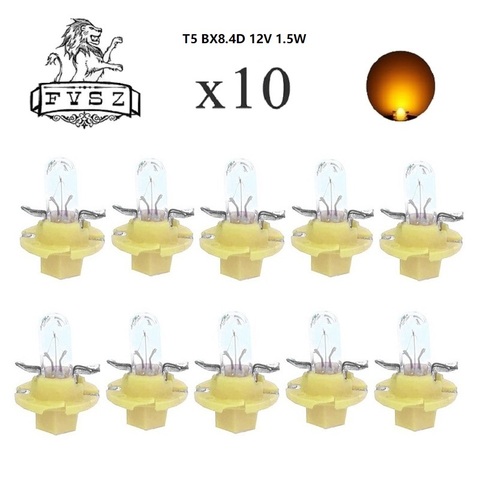 10Pcs T5 BX8.4D 12V 1.5W Auto Cars Instrument bulbInterior dashboar Lamps High qual Yellow Light Bulbs Signal Lamp Car Accessory ► Photo 1/6